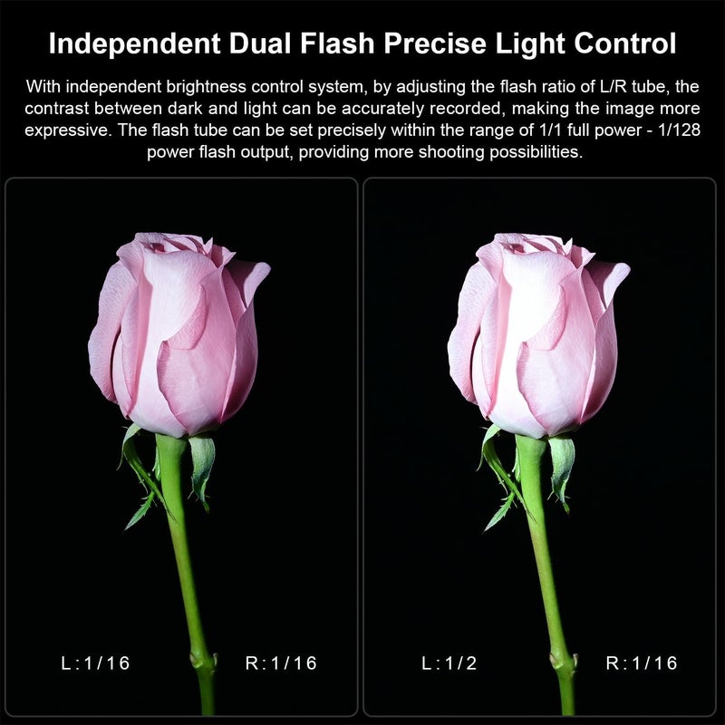 FOMITO Flexible LED Macro Ring Flash Light with 13 Color Filters, Digital Display, USB Cable, Carrying Case - Image 4